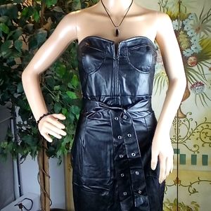 CBR Collection Pleather Column Midi Dress, ladies size small